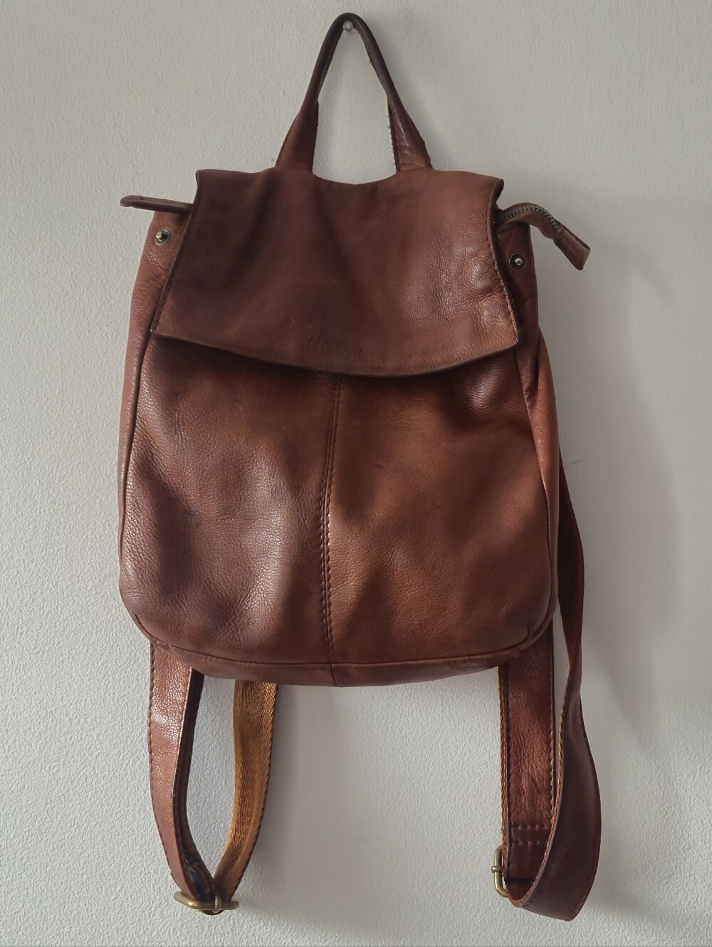 American Leather Co. Brown Leather Backpack Purse